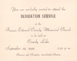 Invitation to 1949 Dedication
